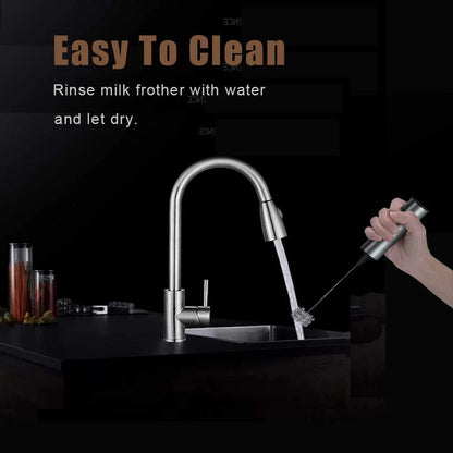 Electric Stainless Steel Milk Frother Hand Mixer